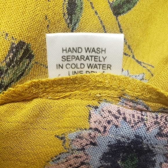 Chic Collection Mustard Floral Boho Dress Sz L - Picture 8 of 8